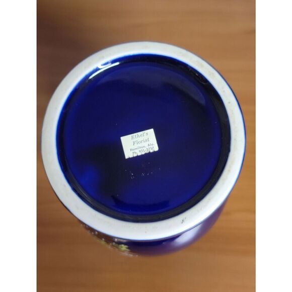 Japanese Cobalt Blue Peacock Vase - Picture 7 of 12